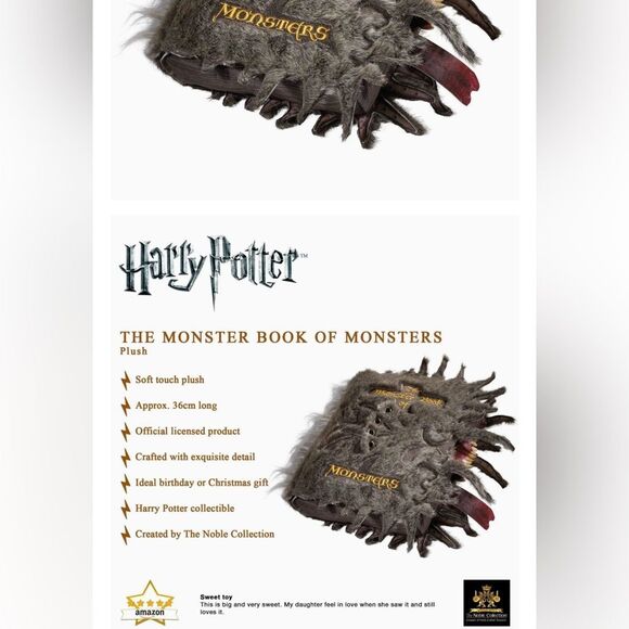 Harry Potter Book of Monsters Plush Pillow Noble Collection NWT - Picture 9 of 11